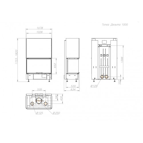 Каминная топка ЭкоКамин Дельта 1000B_2 Каминная топка ЭкоКамин Дельта 1000B_2