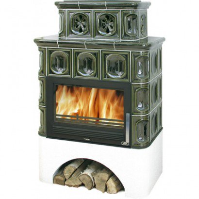 Кафельная печь Karelie 7 белый цоколь, с теплообменником_0 Кафельная печь Karelie 7 белый цоколь, с теплообменником_0