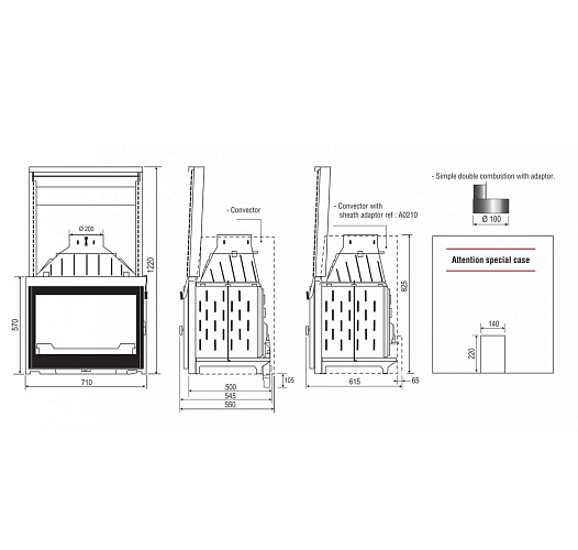 Каминная топка Seguin confort europa 7 evolution plus (с серыми кирпичами и двойной подачей воздуха)_3 Каминная топка Seguin confort europa 7 evolution plus (с серыми кирпичами и двойной подачей воздуха)_3