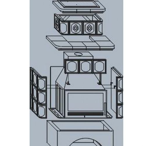 Кафельная печь Karelie 10 белый цоколь, с теплообменником_4 Кафельная печь Karelie 10 белый цоколь, с теплообменником_4