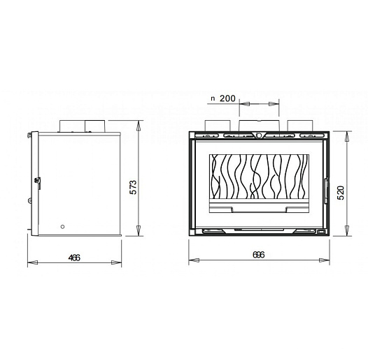 Каминная топка Invicta insert 700 grand angle turbo_1 Каминная топка Invicta insert 700 grand angle turbo_1