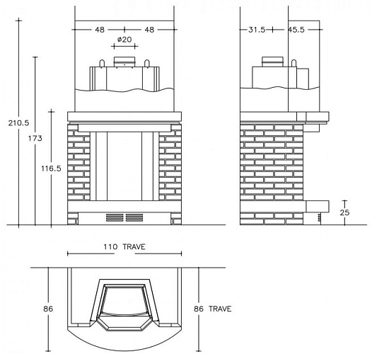 Камин Piazzetta francia угловой_1 Камин Piazzetta francia угловой_1
