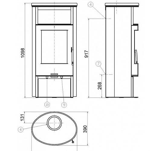 Печь-камин Island 5 песчаник_1 Печь-камин Island 5 песчаник_1