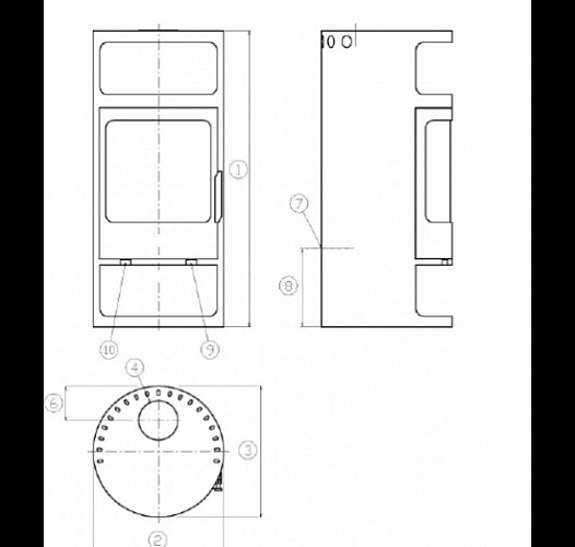 Печь-камин Turku 5 черная сталь_1 Печь-камин Turku 5 черная сталь_1