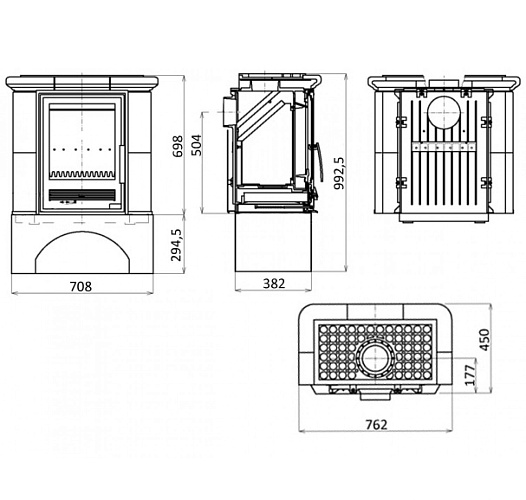 Кафельная печь Bavaria K - вставка комбо, прямой цоколь пикассо_1 Кафельная печь Bavaria K - вставка комбо, прямой цоколь пикассо_1